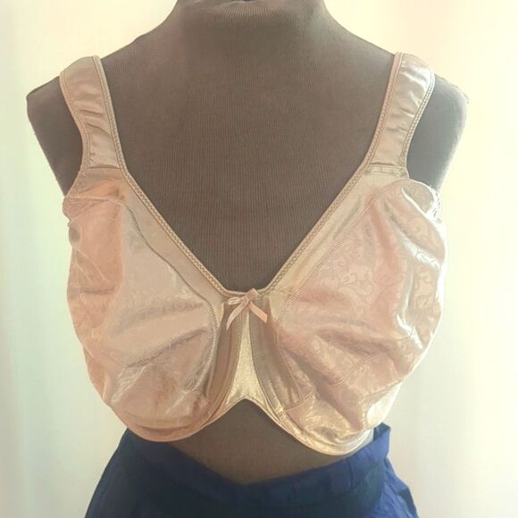 BALI Bra 40G MINIMIZER SATIN TRACINGS COMFORT STRAP UNDERWIRE Nude BRA 3562 - Picture 2 of 8